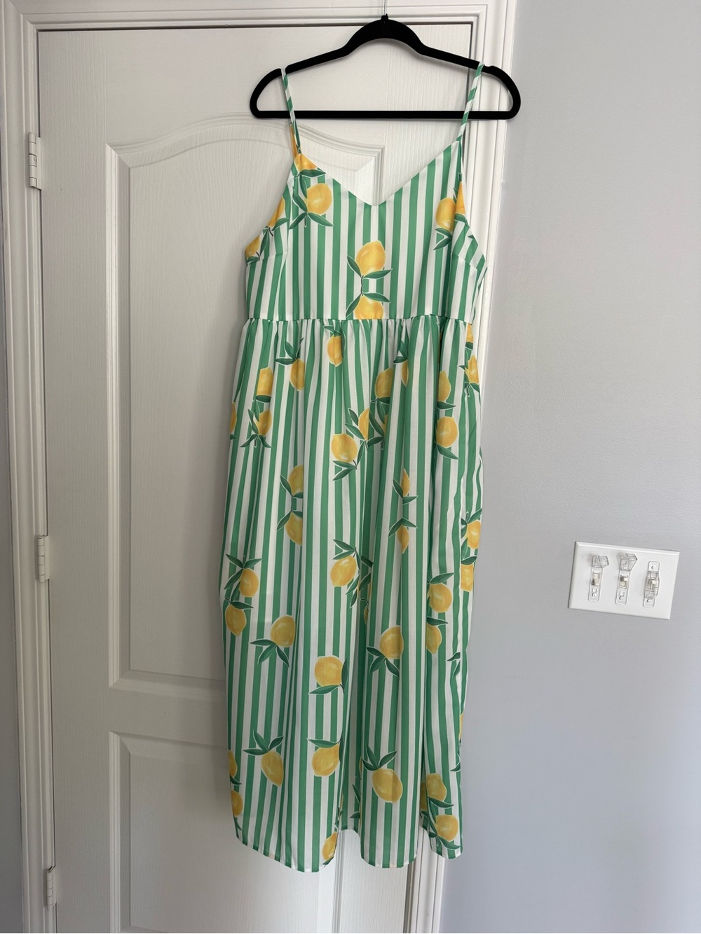 JODIFL Lemon Dress with Green Stripes